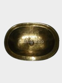 Vasque en cuivre patiné bronze marocaine ovale 58 x 40 cm - à encastrer