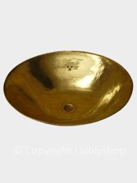Vasque marocaine en cuivre doré ronde 35 cm - à poser