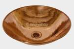 Petit lave main rond a poser en cuivre rose 30 cm