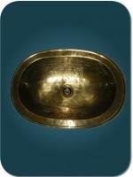 Lave-mains en cuivre patiné bronze marocain ovale 30 x 22 cm - à encastrer