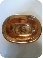 Lave-mains en cuivre rouge marocain ovale 30 x 22 cm - à encastrer