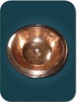 Vasque cuivre rouge ovale Marocaine à encastrer évier lave main lavabo salle de bain 38 x 30 cm
