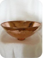 Lave-mains marocain en cuivre rouge rond 30 cm - à poser