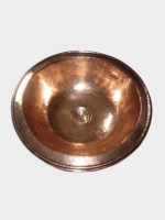 Petite vasque ronde a encastrer en cuivre rose 30 cm