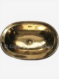 Vasque en cuivre doré marocaine ovale 50 x 35 cm - à encastrer