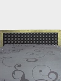 Tête de lit marocaine en bois moucharabieh et cuivre doré martelé 160 x 120 cm