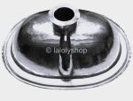 Lavabo ovale a encastrer en metal argente maillechort 58 x 42 cm