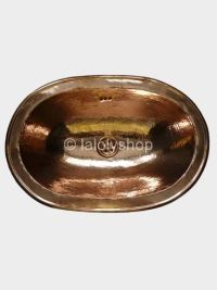Vasque en cuivre rouge marocaine ovale 50 x 35 cm - à encastrer