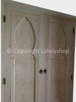 Grande porte de placard haut en bois sculpte 220 x 100 cm