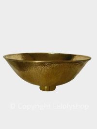 Vasque marocaine en cuivre doré ronde 40 cm, martelage double - à poser