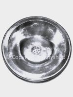 Lavabo rond a encastrer en maillechort argente 38 cm